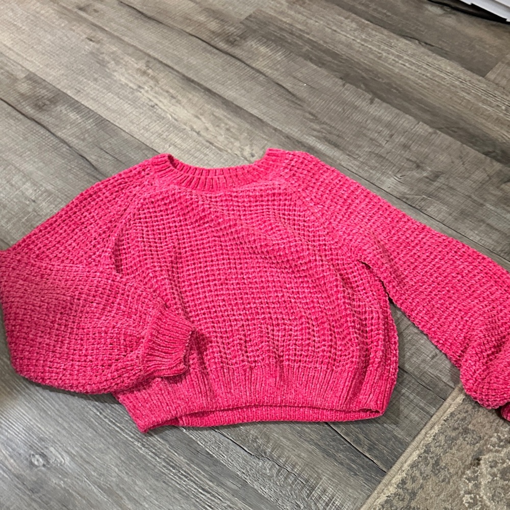 Vibrant Pink Crew Neck Sweater